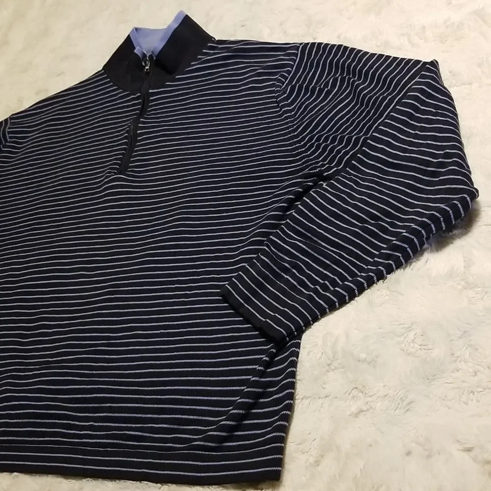 Banana Republic Pullover Sweater Mens XL Stretch Pima Cotton Striped